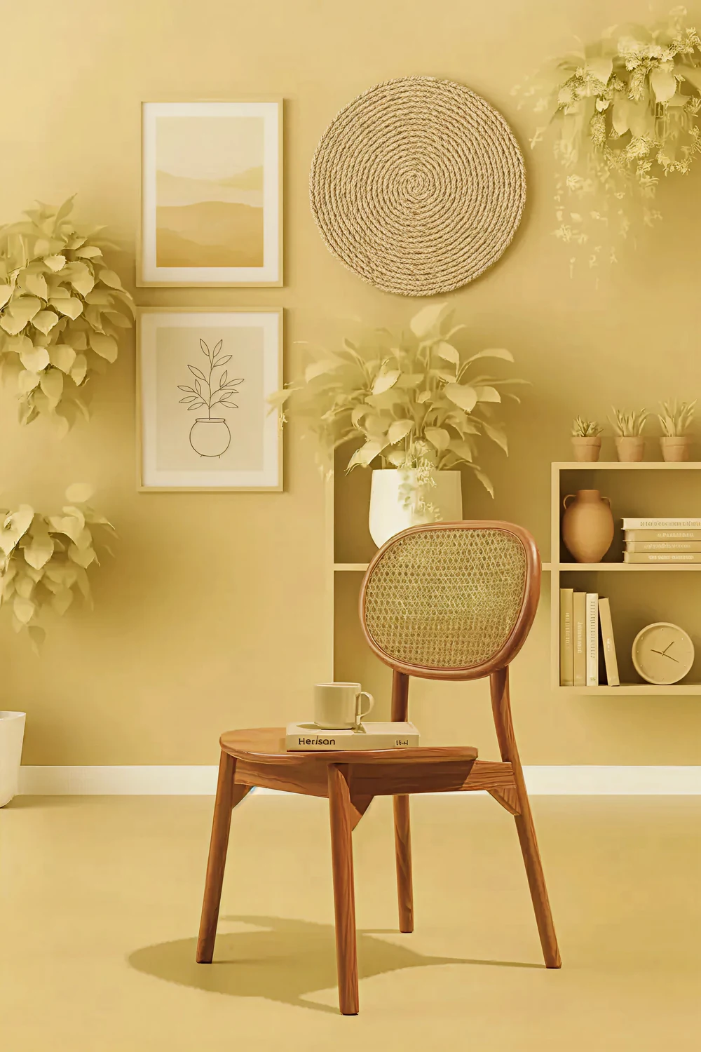 Chair in a warm yellow interior